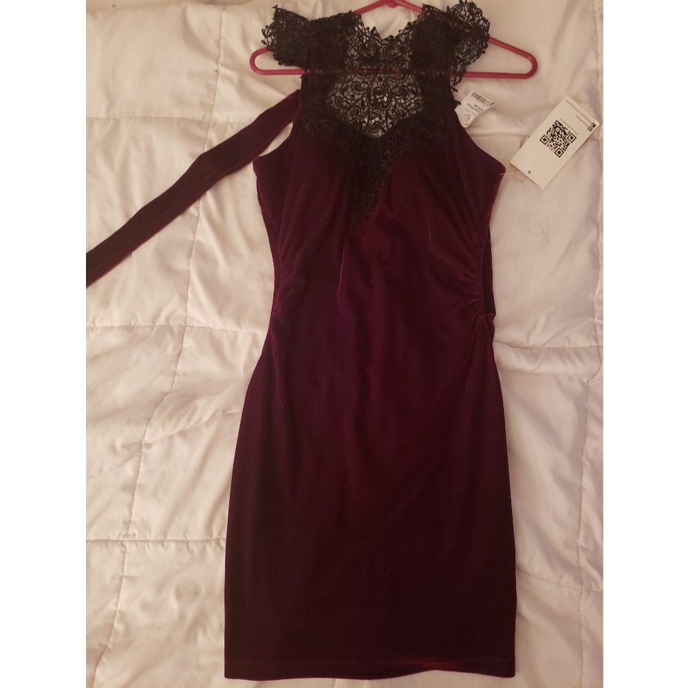 Velvet burgundy dress